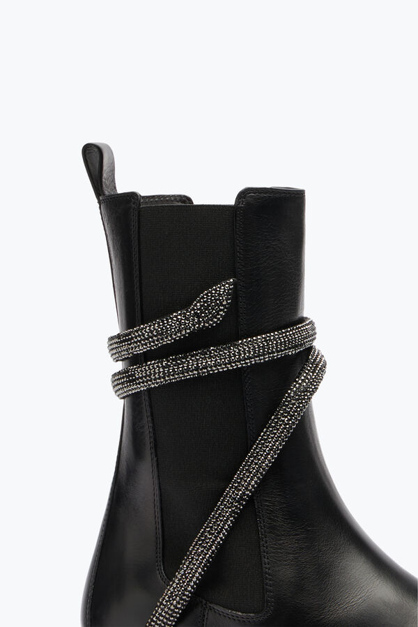 jeweled cleo combat black biker boots rene caovilla