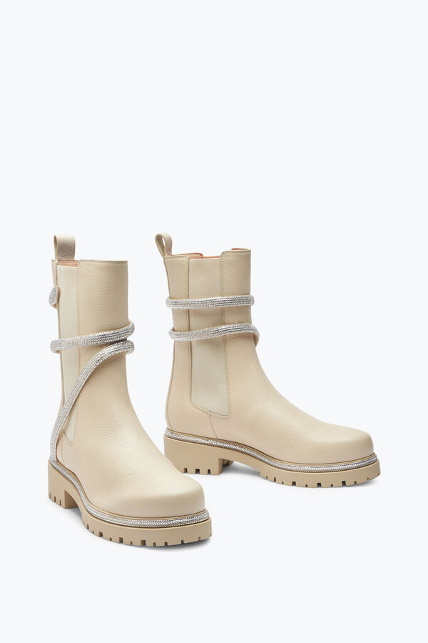 jeweled cleo white leather bootie 25 rene caovilla