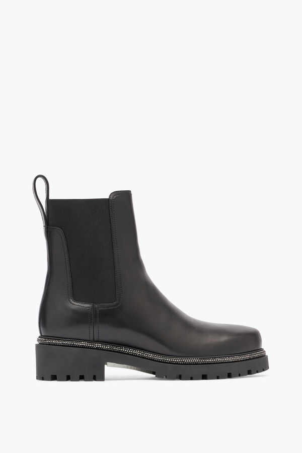 jeweled black leather ankle boots bika rene caovilla