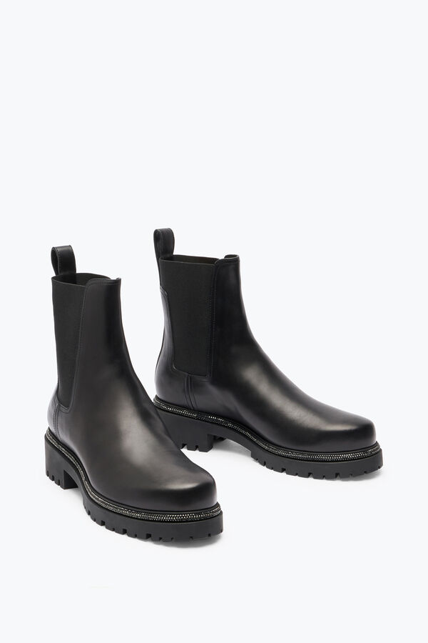 jeweled black leather ankle boots bika rene caovilla