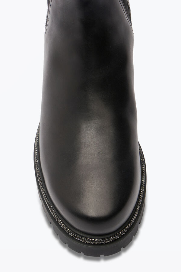jeweled black leather ankle boots bika rene caovilla