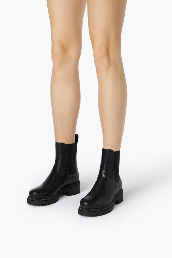 jeweled black leather ankle boots bika rene caovilla