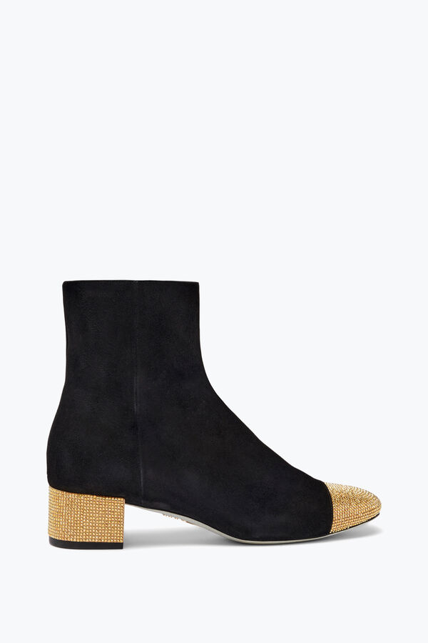 jeweled bonnie black and gold bootie 40 rene caovilla