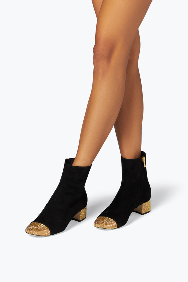 jeweled bonnie black and gold bootie 40 rene caovilla