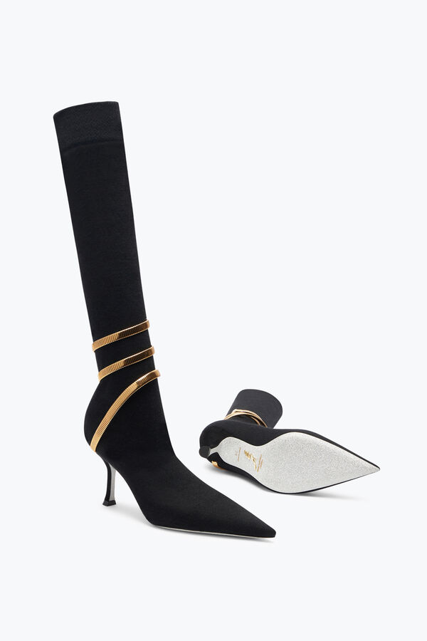 jeweled juniper black and gold soft boot 80 rene caovilla