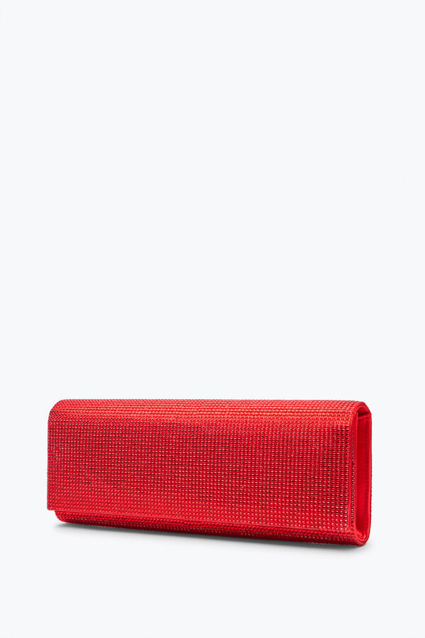 jeweled zafira red clutch with all-over crystals rene caovilla