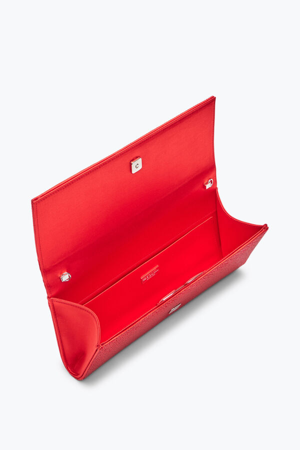 jeweled zafira red clutch with all-over crystals rene caovilla