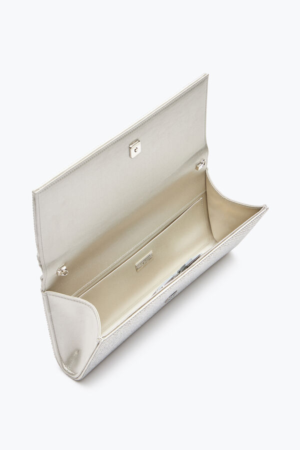 jeweled zafira silver clutch with all-over crystals rene caovilla