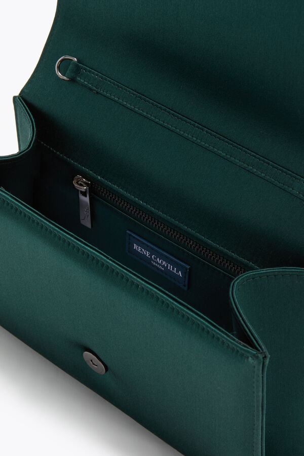 jeweled baby forest green clutch rene caovilla