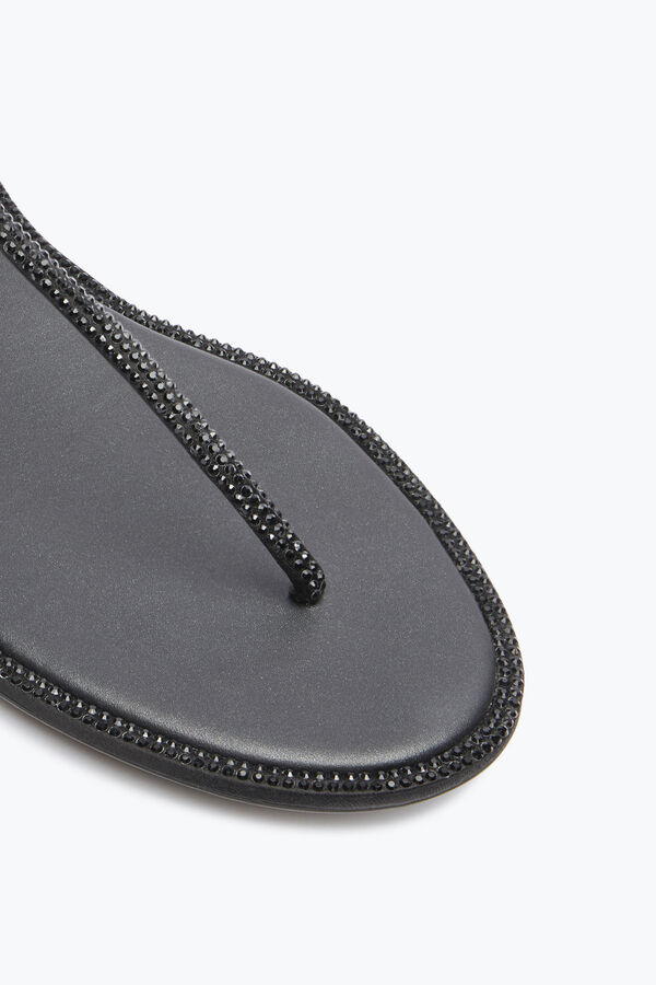 jeweled diana black flat sandal 10 rene caovilla
