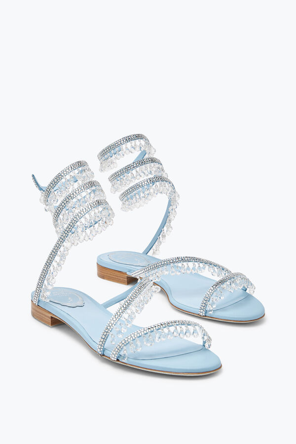 jeweled chandelier flat light blue sandal 10 rene caovilla