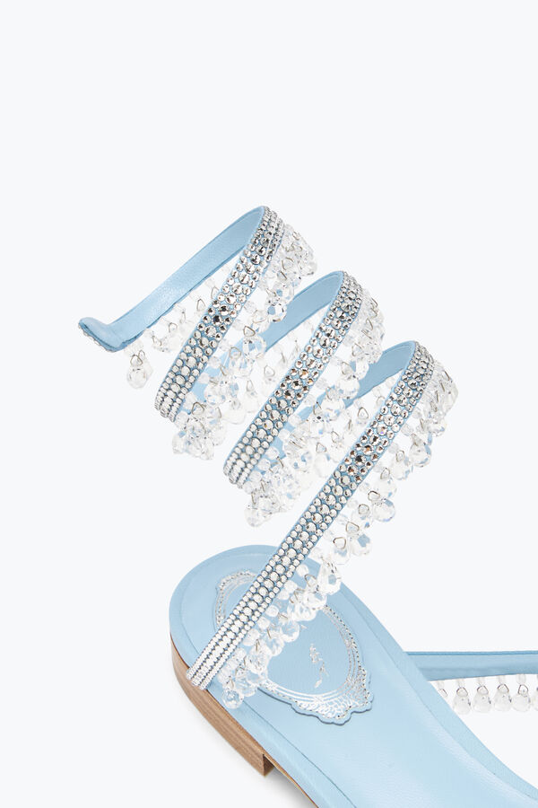 jeweled chandelier flat light blue sandal 10 rene caovilla