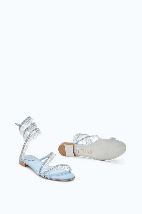 jeweled chandelier flat light blue sandal 10 rene caovilla