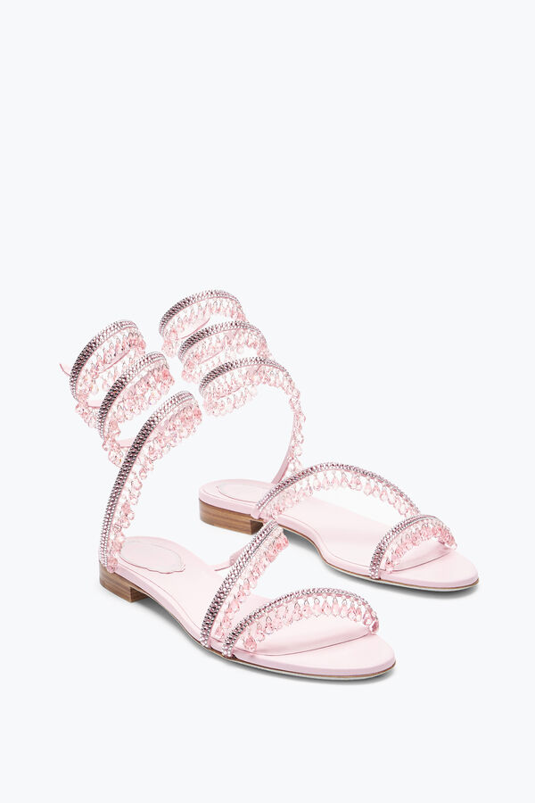 jeweled chandelier barbie pink flat sandal 10 rene caovilla