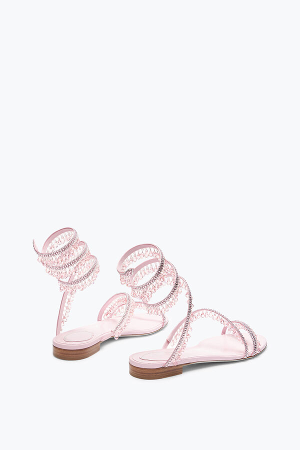jeweled chandelier barbie pink flat sandal 10 rene caovilla