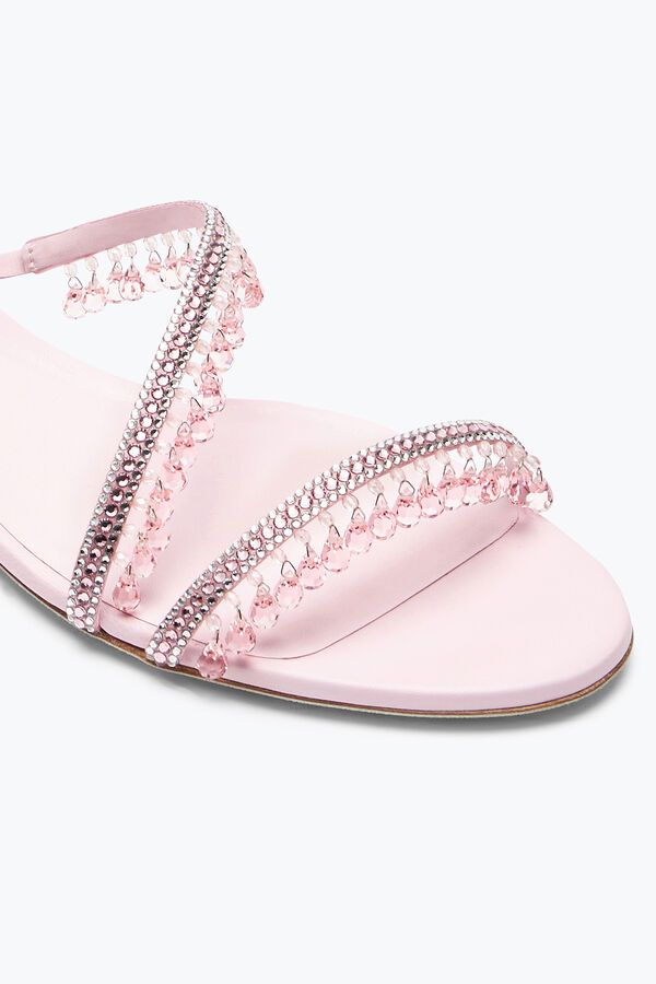 jeweled chandelier barbie pink flat sandal 10 rene caovilla