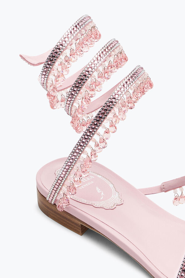 jeweled chandelier barbie pink flat sandal 10 rene caovilla