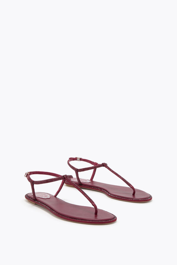 jeweled diana burgundy sandal with crystals 10 rene caovilla