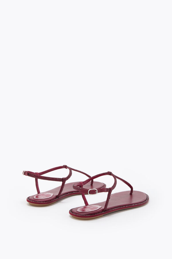 jeweled diana burgundy sandal with crystals 10 rene caovilla