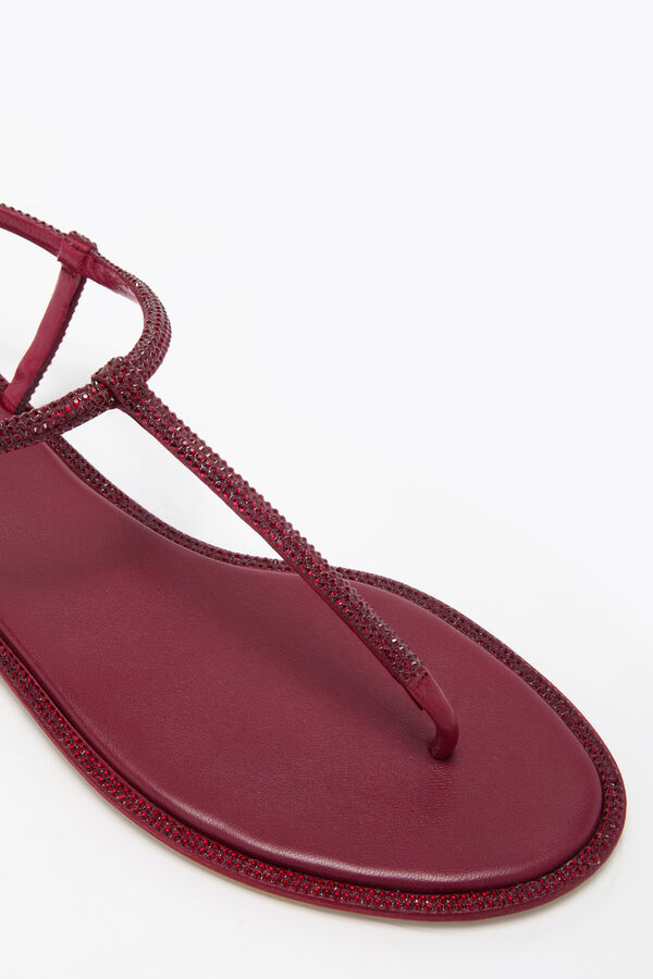 jeweled diana burgundy sandal with crystals 10 rene caovilla