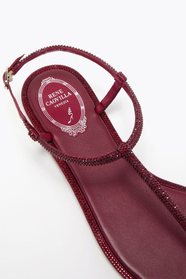 jeweled diana burgundy sandal with crystals 10 rene caovilla