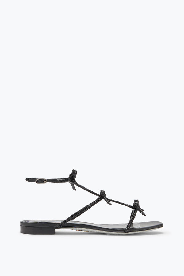 jeweled caterina black flat sandal 10 rene caovilla