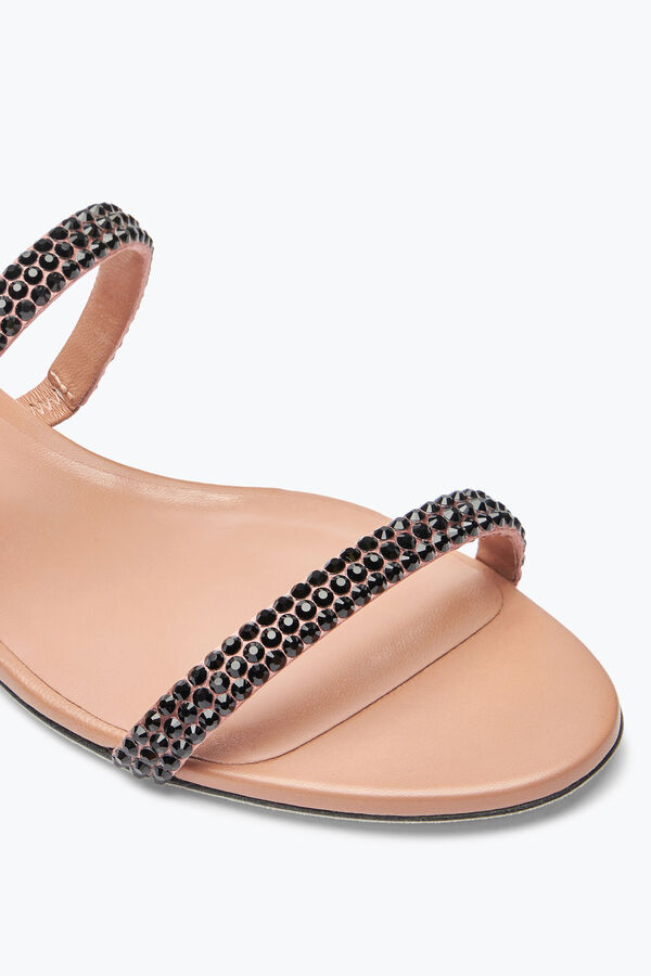jeweled cleo havana flat sandal with black crystals 10 rene caovilla