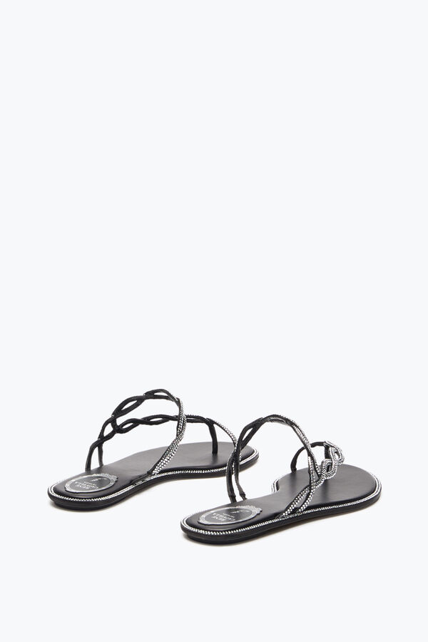 jeweled braid black flat sandal 10 rene caovilla