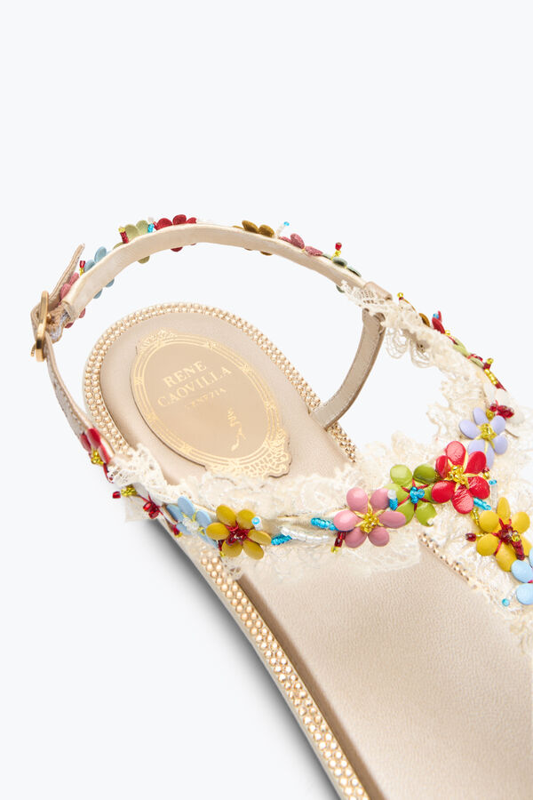 jeweled bloom nude flat sandal 10 rene caovilla