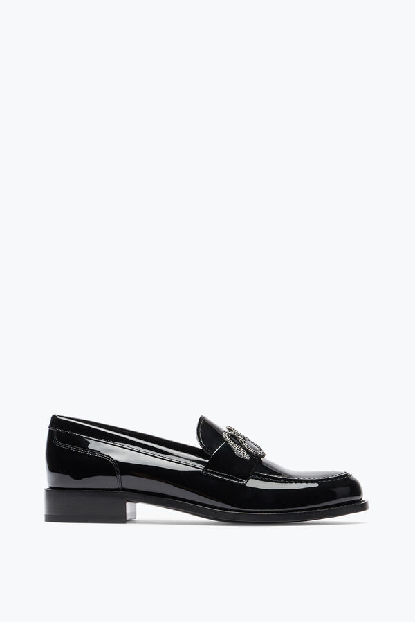 jeweled morgana black patent loafer with crystals 20 rene caovilla