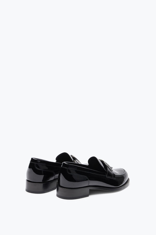 jeweled morgana black patent loafer with crystals 20 rene caovilla