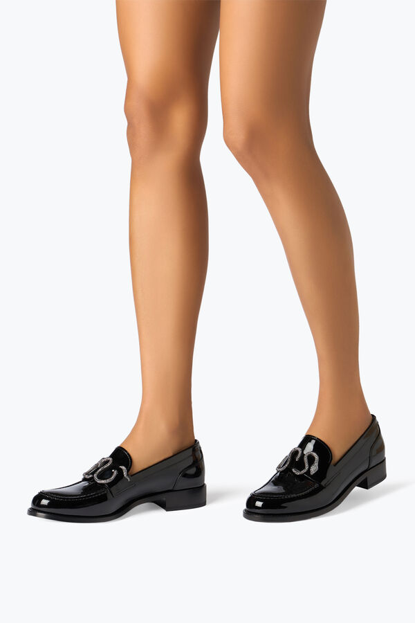 jeweled morgana black patent loafer with crystals 20 rene caovilla
