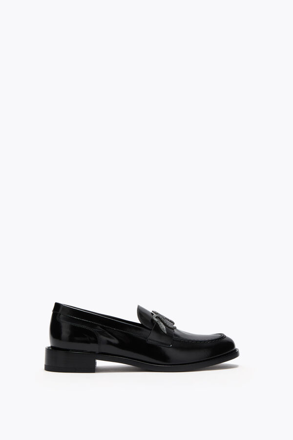 jeweled morgana black loafer with black matte crystal 20 rene caovilla