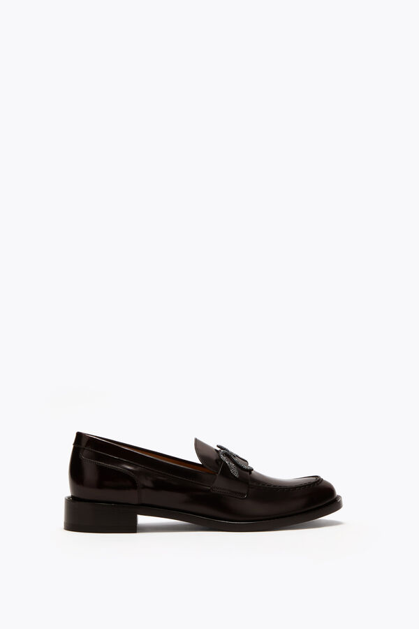 jeweled morgana dark brown loafer with crystals 20 rene caovilla