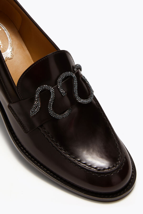 jeweled morgana dark brown loafer with crystals 20 rene caovilla
