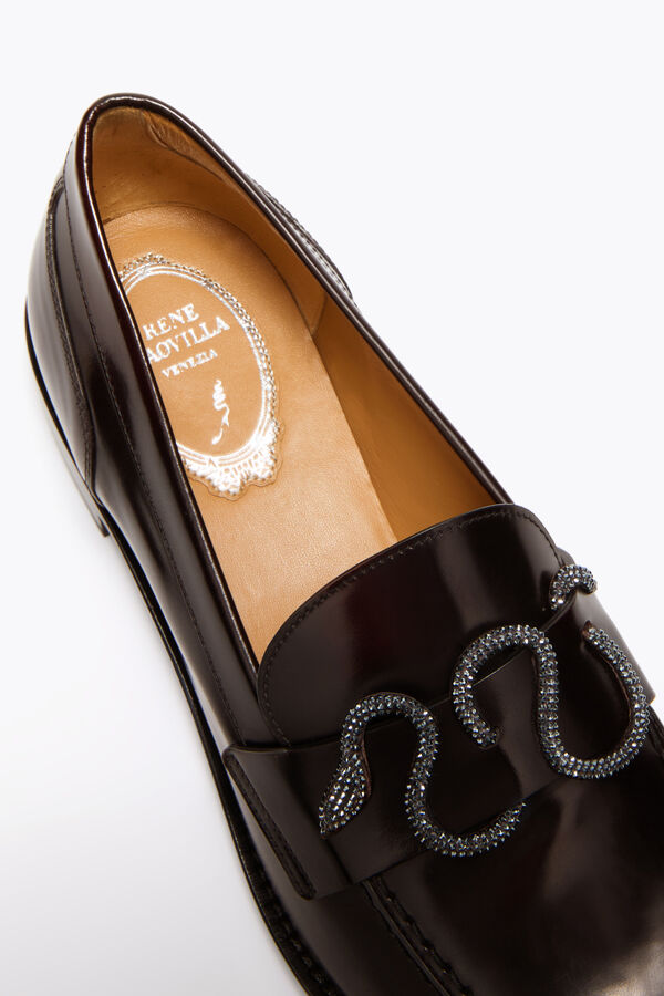jeweled morgana dark brown loafer with crystals 20 rene caovilla