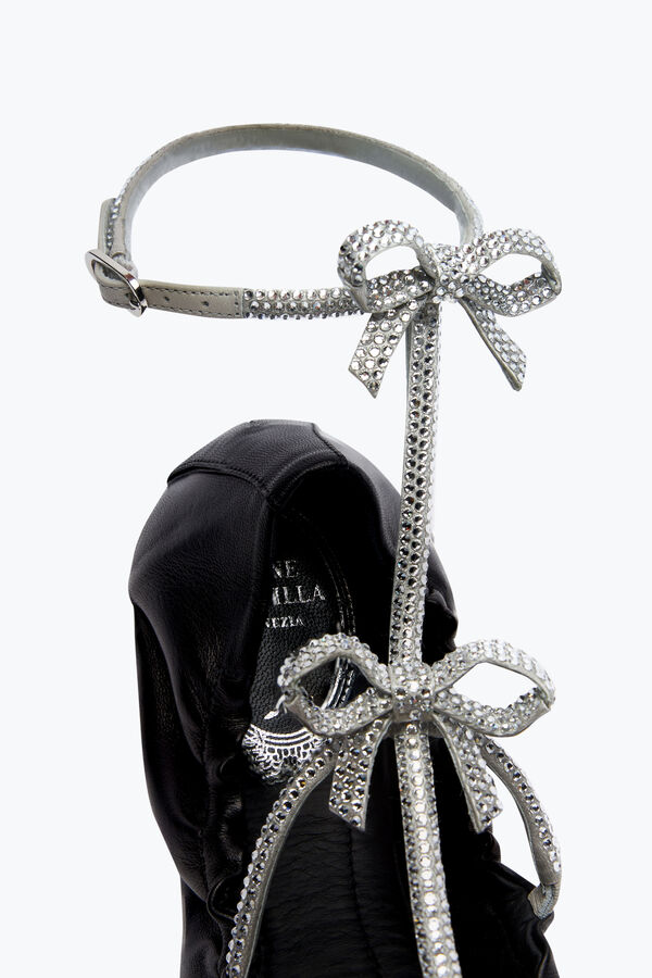 jeweled caterina black and silver ballerina 10 rene caovilla