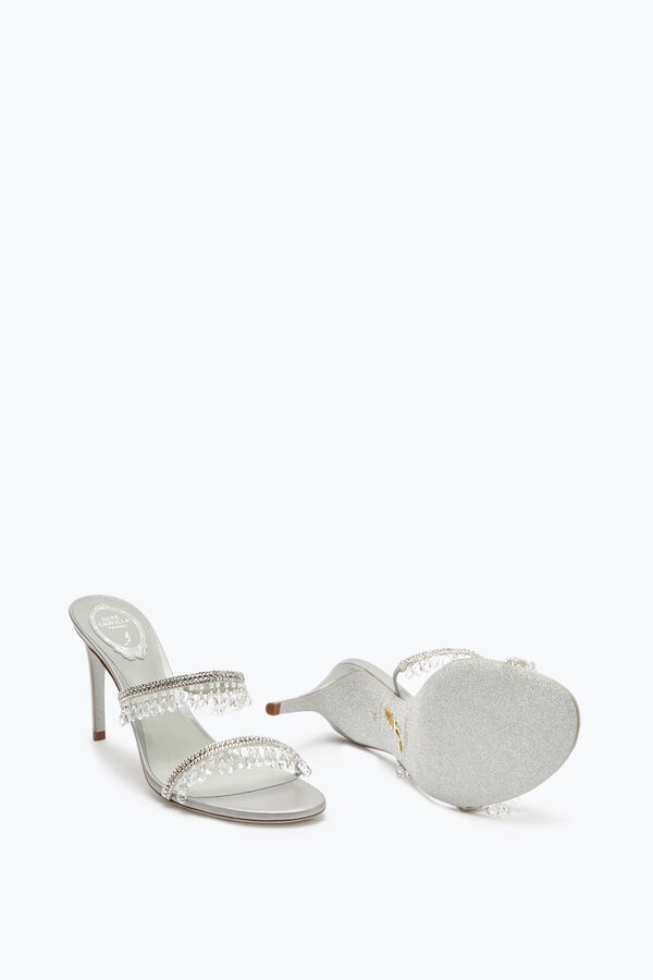 jeweled chandelier pearl gray mule 80 rene caovilla