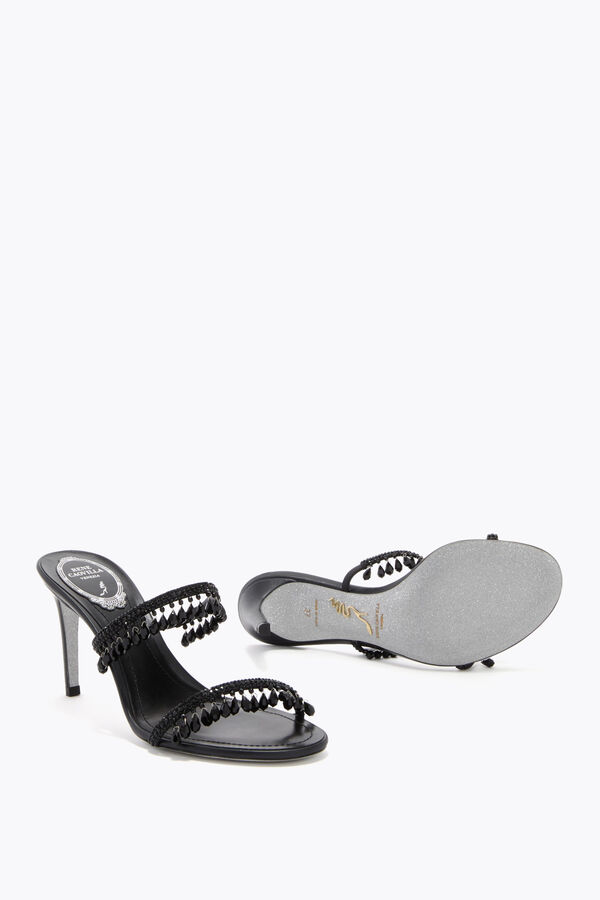 jeweled chandelier black mule 80 rene caovilla