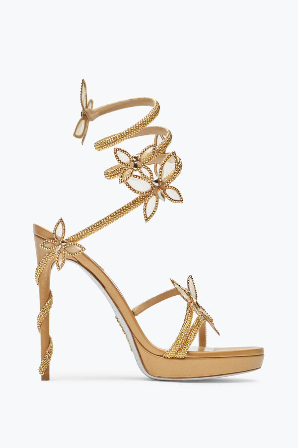 jeweled margot gold platform sandal with butterflies 120 rene caovilla