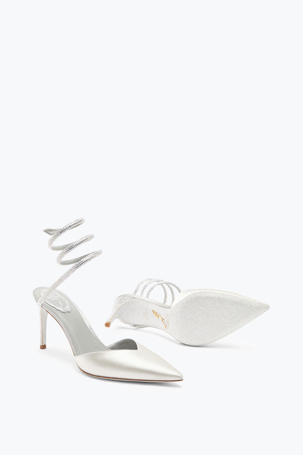 jeweled cleo grey pump 80 rene caovilla