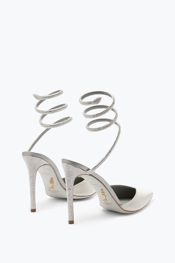 jeweled cleo crystal gray open-back pump 105 rene caovilla