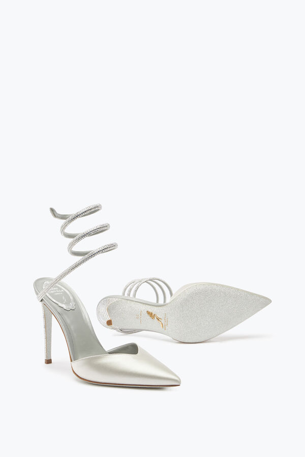 jeweled cleo crystal gray open-back pump 105 rene caovilla