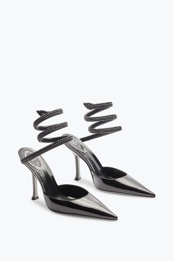 jeweled cleo black pump with crystals 105 rene caovilla