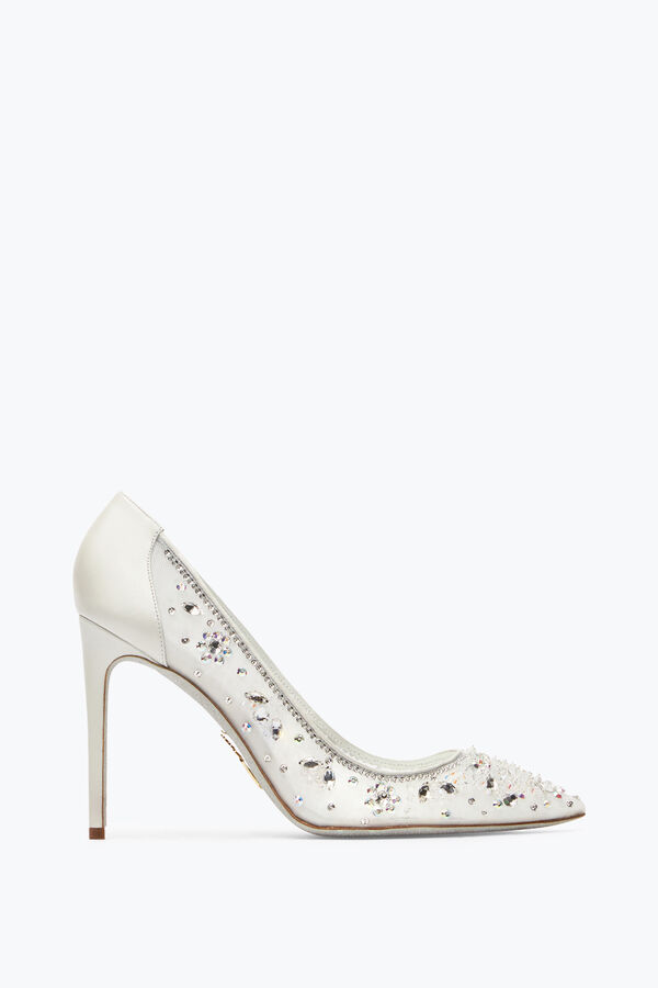 jeweled cinderella white pump 105 rene caovilla