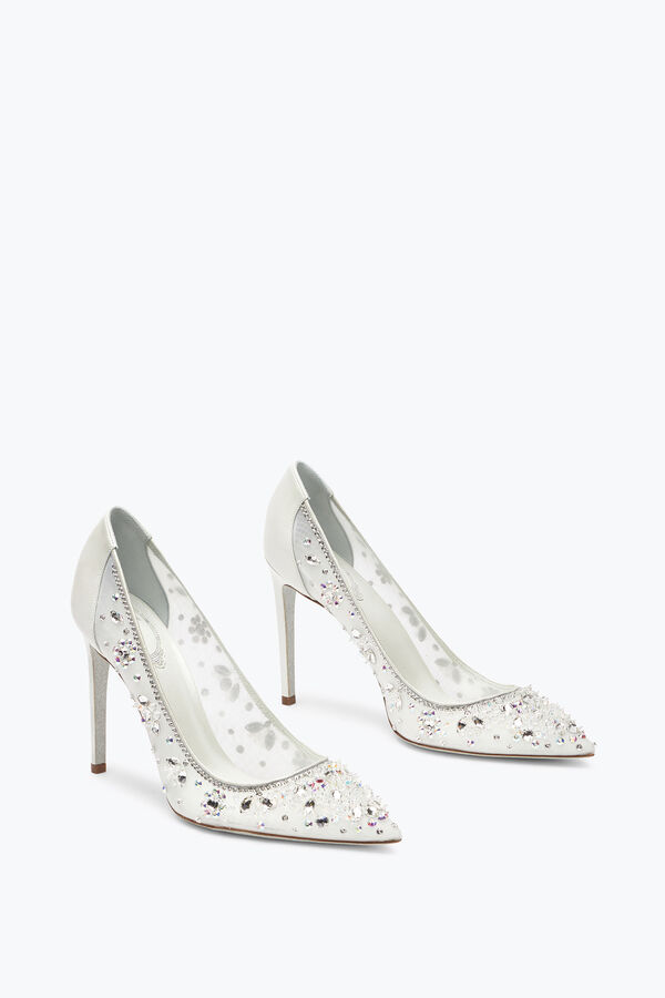 jeweled cinderella white pump 105 rene caovilla