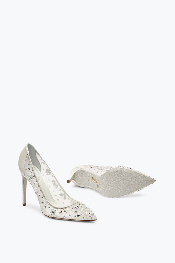 jeweled cinderella white pump 105 rene caovilla