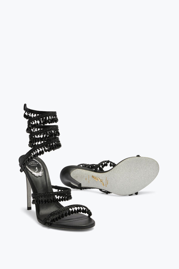 jeweled chandelier black sandal 105 rene caovilla
