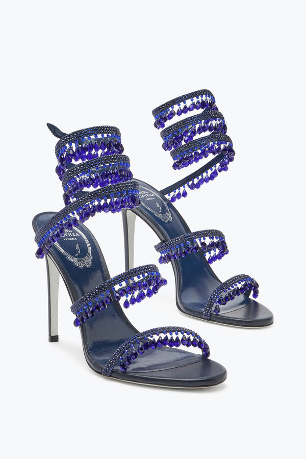 jeweled chandelier indigo sandal 105 rene caovilla