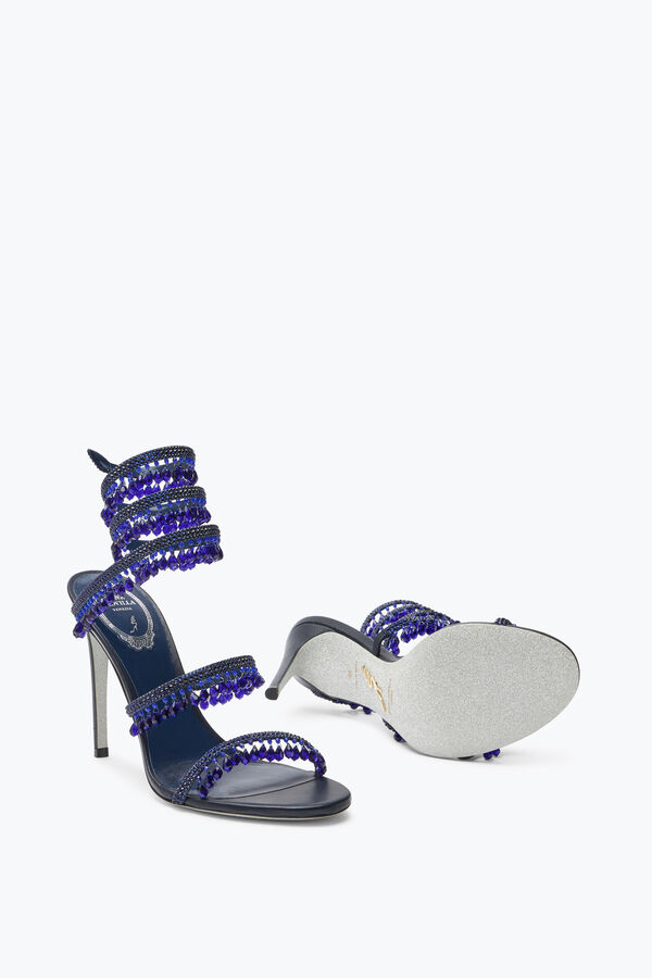 jeweled chandelier indigo sandal 105 rene caovilla